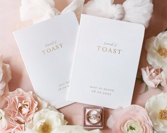 Personalized Wedding Toast Booklets: Foil Speech Books, Set of 2
