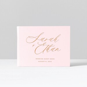 Custom Wedding Guest Book with Gold Foil, White Guest Book, Simple Wedding, Hardcover Guestbook, Wedding Photo Album, Photo Booth Book