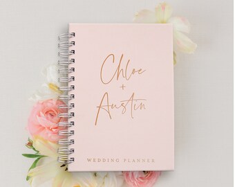 Personalized Blush Wedding Planner Book: Gold Foil Engagement Gift