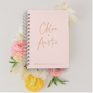 Blush Wedding Planner Book, Wedding Planner Journal, Personalized Wedding Planner, Minimal Wedding Planning Book, Engagement Gift for Bride
