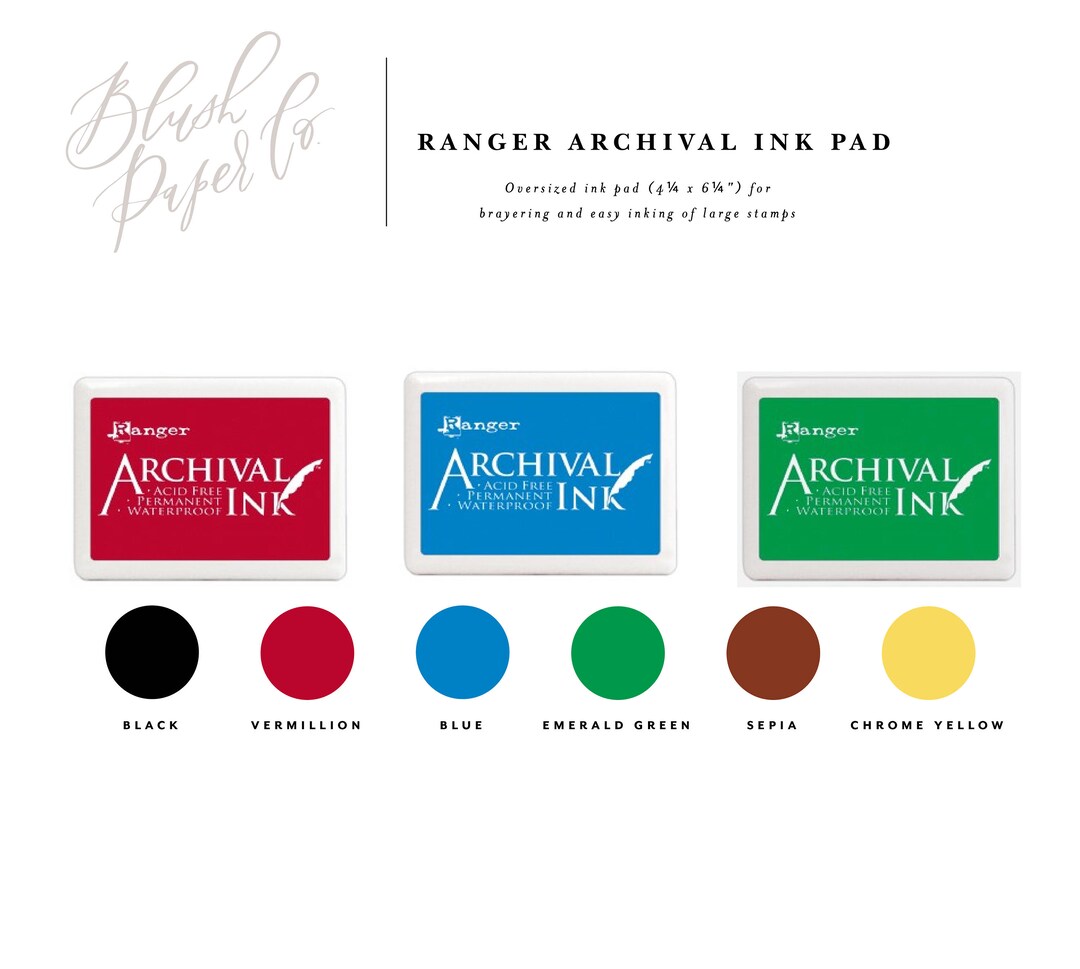 Ranger Archival Ink Stamp Pads, Ink Pad, Oversized Ink Pad, Rubber Stamp Ink, Stamp Pad, Large