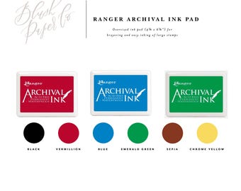 Ranger Archival Ink Stamp Pads, Ink Pad, Oversized Ink Pad, Rubber Stamp Ink, Stamp Pad, Large Ink Pad