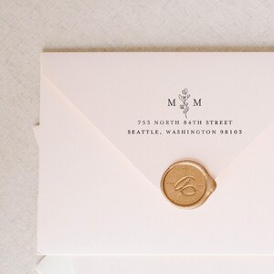 Floral Monogram Return Address Stamp, Self Inking Return Address Stamp, Return Label Stamp, Personalized Stamp Return Address, Housewarming