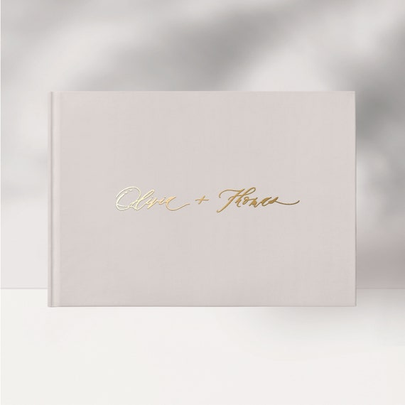 Wedding Guest Book Gold Foil