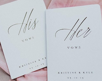 Foil Wedding Vow Books: Set of 2.  Multiple Colors Available