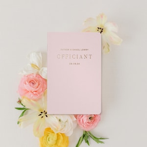 Personalized Wedding Officiant Book: Foil Print Ceremony Booklet