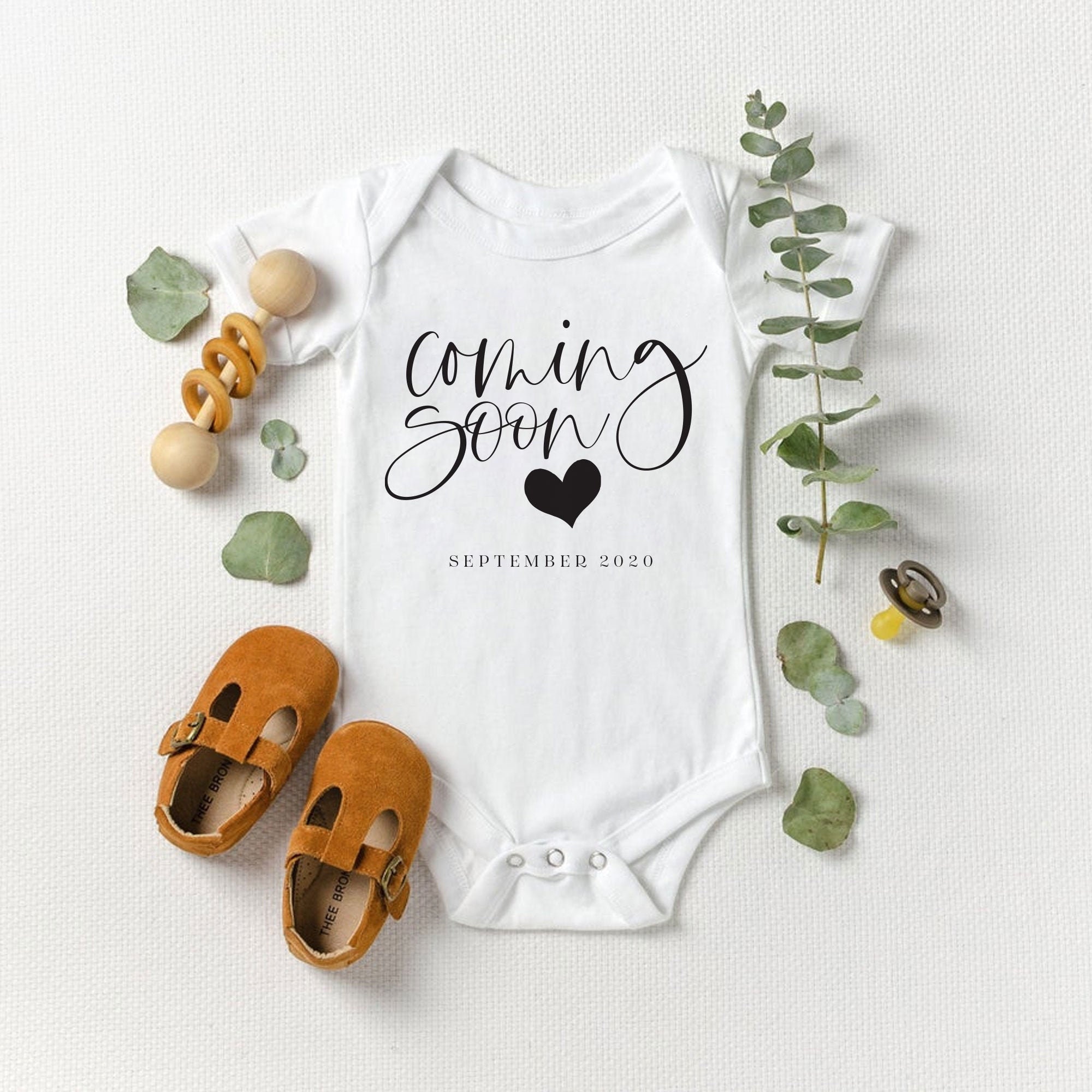 coming soon baby announcement onesie