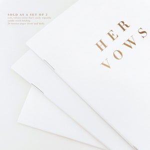 Minimalist Vow Books for Wedding, Neutral Wedding Vow Books His and Her LGBTQIA Friendly image 3