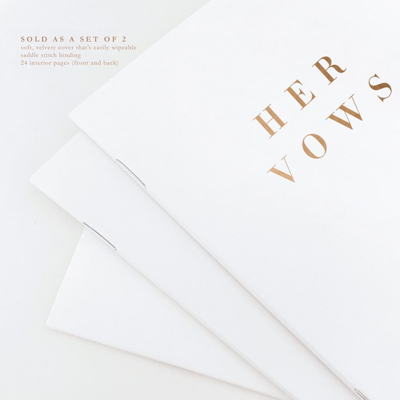 Minimalist Vow Books for Wedding, Neutral Wedding Vow Books His and Her LGBTQIA Friendly image 3