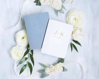 Modern Minimalist Wedding Vow Books Set of 2. Customized Wedding Vows keepsake. Wedding Vow Booklets. Bride and Groom Vows