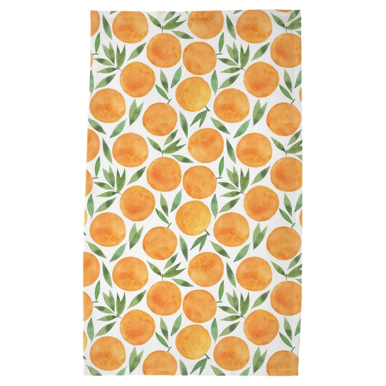Darling Watercolor Orange Tea Towels Cotton Kitchen Tea Etsy