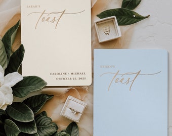 Wedding Toast Books for your Maid of Honor and Best Man, Speech Books, Pocket Size Books, Boho Neutral Colors Design: Flourish