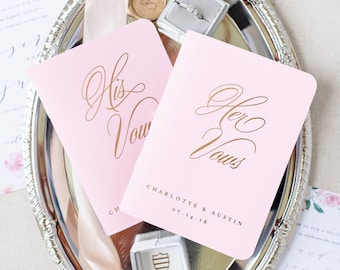 Personalized Vow Books, Wedding Vow Book, Vow Book Set, Foil Vow Books, Vow Booklet