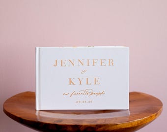 Personalized Wedding Guest Book: Polaroid Photo Album with Gold Foil