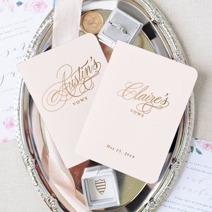 Gold Vow Books Personalized Vow Booklets Custom Wedding Vow Books Set of His and Hers Vow Books Vow Books Personalized Wedding Gift