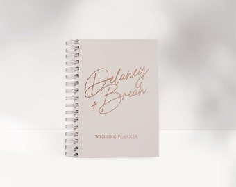 Personalized Wedding Planner Book: Ivory Floral, Real Gold Foil