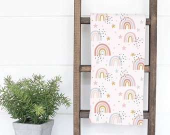 Rainbow Tea Towels, Cotton Rainbow Kitchen Towel, Kids Tea Towel, Children Kitchen Towel, Rainbow Towel