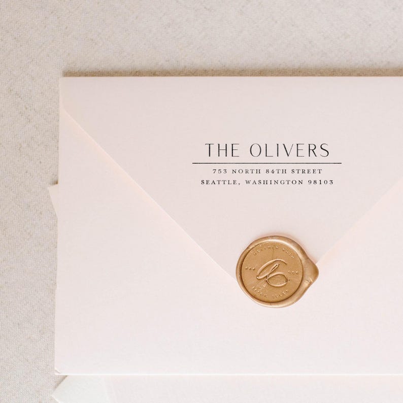 Modern Return Address Stamp: Minimalist Self-Inking Stamp