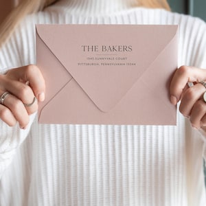 Simple Clean Return Address Stamp for Save the Dates, Wedding Return Address Stamp, Minimalist Rubber Return Address Stamp