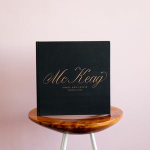 Wedding Guest Book Album for Engagement Party or Wedding Reception, Photo Booth Guest Book for Polaroid Pictures, Real Gold Foil
