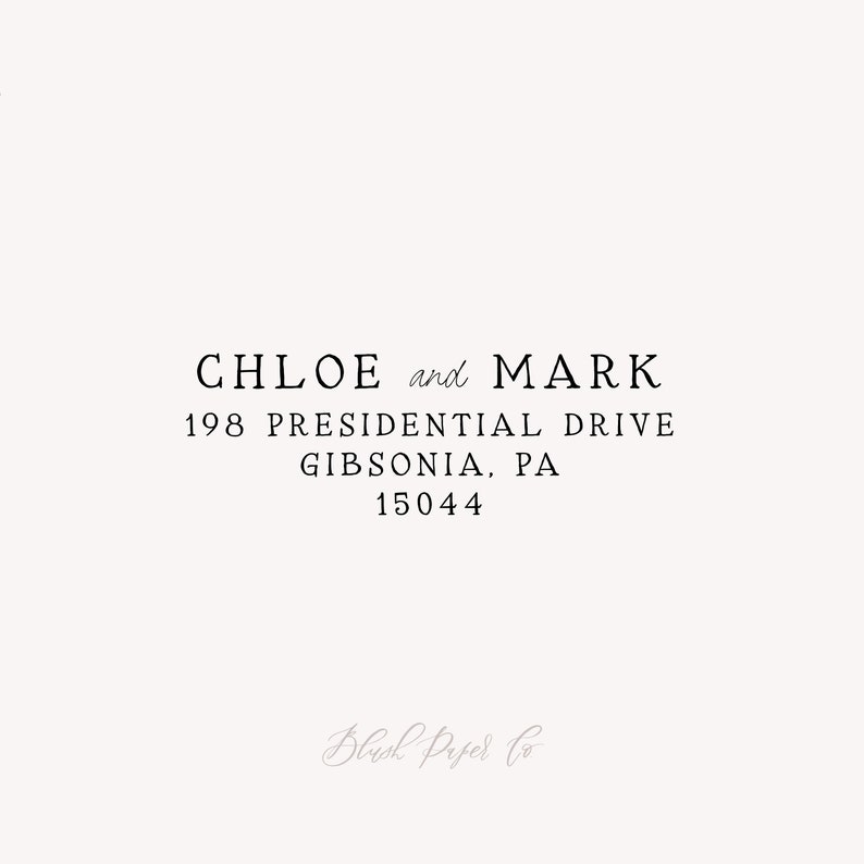 Modern Self Inking Return Address Stamp for Housewarming Gift, Wedding, or Personalized Stationery