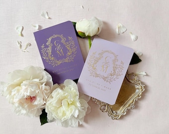 Fine Art Wedding Vow Books, Custom Vow Booklet Set of 2, Personalized His and Her Vows, Bespoke Foil Keepsake