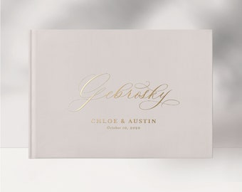 Wedding Guest Book | Neutral Guestbook | Album for Wedding | Wedding Sign In Book | Guestbook Foil | Lined Pages | Design: Calligraphy