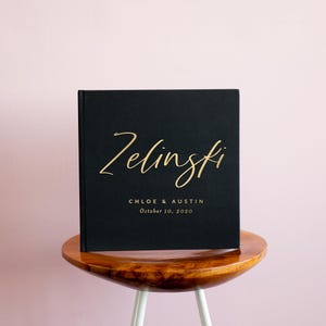 Wedding Guest Book, Simple and Chic Design, Gold Foil and Ivory Guest Book, Neutral Wedding Guest Book, Polaroid Guest Book