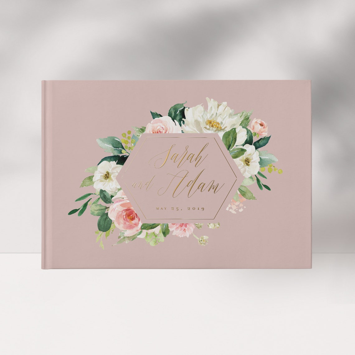Floral Wedding Guest Book Personalized Wedding Guest Book image 1