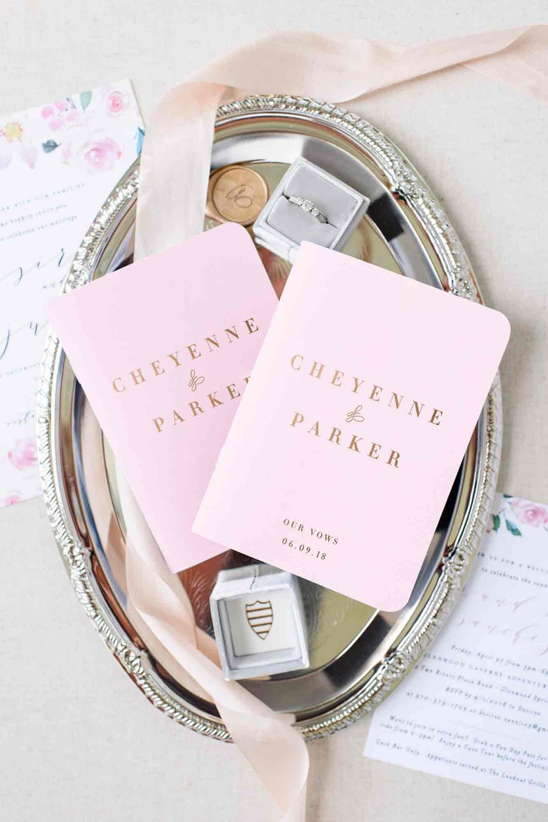 Wedding Vow Books Set Of His And Hers Personalized Vow Etsy