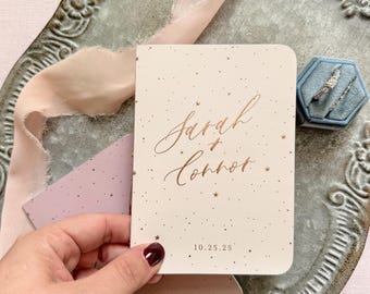 Star Celestial Wedding Vow Books for Couples: Many Colors Available
