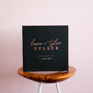 Personalized Wedding Guest Book: Gold Foil Keepsake