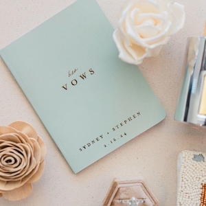 Wedding Vow Book Wedding Vow Books Personalized Vow Books Blue Vow Books Gold Foil Vow Booklets Personalized Vows His and Her Vow books