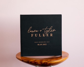 Personalized Wedding Guest Book: Gold Foil Keepsake  #laura