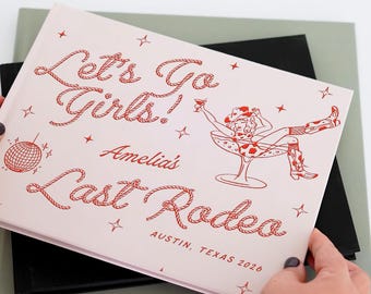 Personalized Last Rodeo Bachelorette Guest Book: Retro Cowgirl Album