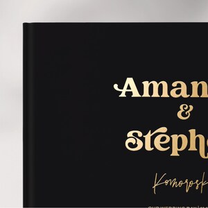 Wedding Guest Book, Simple and Chic Design, Gold Foil and Ivory Guest Book, Chic Simplicity Guest Book, Black and Gold Foil image 2