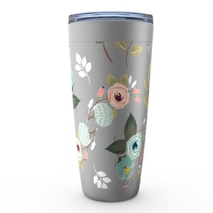 Gift For Mom, Personalized Coffee Mug, Sister Birthday Present, Tea Travel Mug, Floral Stainless Steel Tumbler, Grandma Gifts