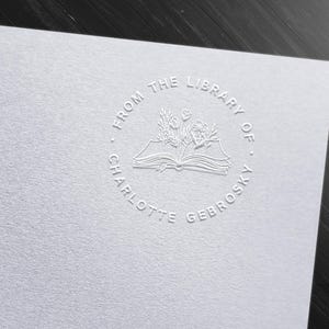 Library Book Embosser with Name, Library Book Stamp Embosser, Rubber Stamp, Self Inking Stamp or Embosser, Ex Libris Stamp, Teacher Stamp