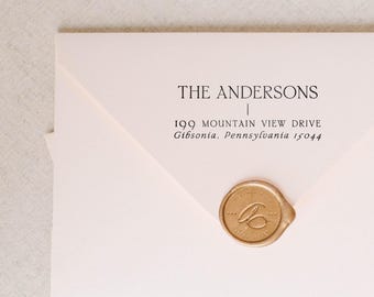 Modern Return Address Stamp: Minimalist Family Name Self-Inking Stamp