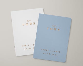 Personalized Wedding Vow Books: Foil His & Hers Booklets