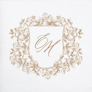 Floral Wedding Crest: Gold Monogram (Personalized)