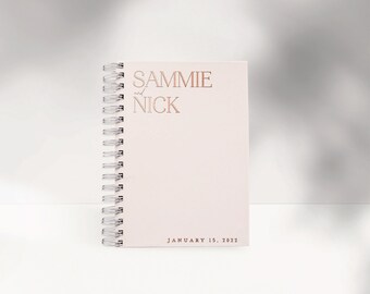 Personalized Wedding Planner Book: Blush Watercolor Floral, Foil Print
