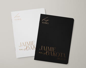Personalized Wedding Vow Books: His and Hers Foil Booklets