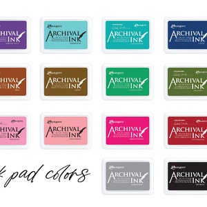 Ranger Archival Ink Stamp Pads, Waterproof Ink Pad, Black Ink Pad, Color Ink Pad,  36 Colors Available,  2 x 3 inches Ink Pad