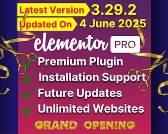 Elementor Pro 3.29.2 Ultima versione 2025 I Plugin Elementor I Generatore di pagine Elementor I Plugin Wordpress I Aggiornamenti futuri I Supporto gratuito