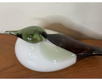 Oiva Toikka Eider maschio Haahka Uccello in vetro firmato dall'artista