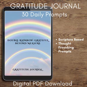 Double Rainbow Gratitude Journal PDF | Faith-Based Printable Self-Care Journal | Daily Reflection Prompts | Instant Download | Mindfulness