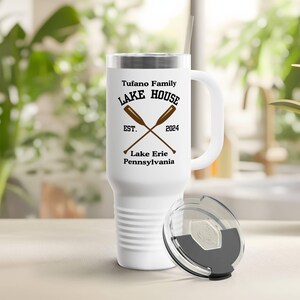 Family Lake House Travel Mug, 40oz - Perfect for Boating, Fishing, or Dockside Lounging, Lake Fun, Lake House Vibes, Summer Travel