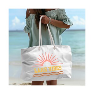 Lake Vibes Weekender Bag, Perfect for Lake Trips, Travel, Weekend Getaways, Family Outings, Gifts for Lake Lovers