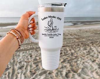 See-Modus Personalisierte Familie See Reise 40 Unzen Tumbler - Perfekt zum Bootfahren, Angeln oder Hafen Faulenzen, See Spaß, Lake House Vibes